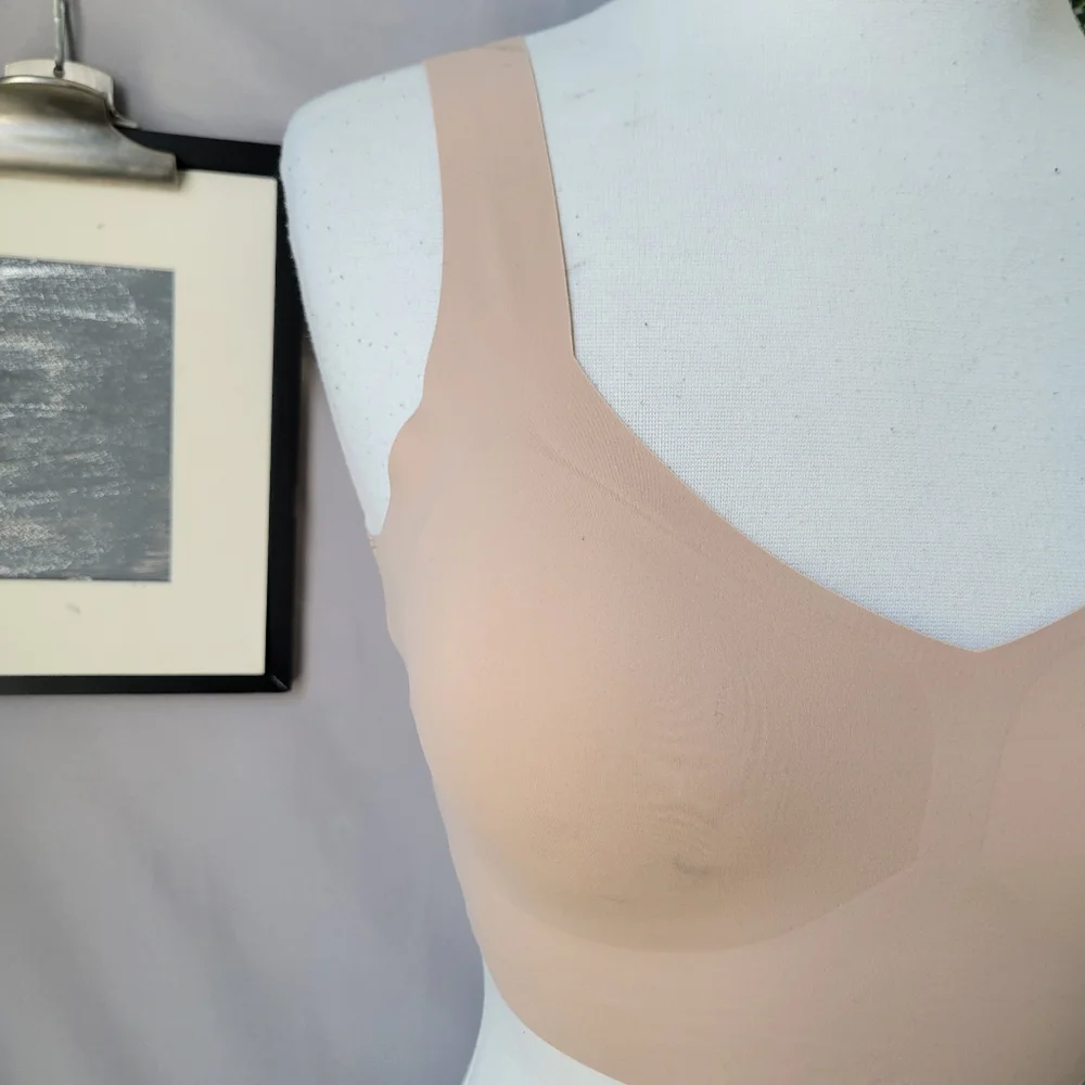 NEW SKIMS Naked Plunge Longline Bra Clay S - Picture 3 of 11